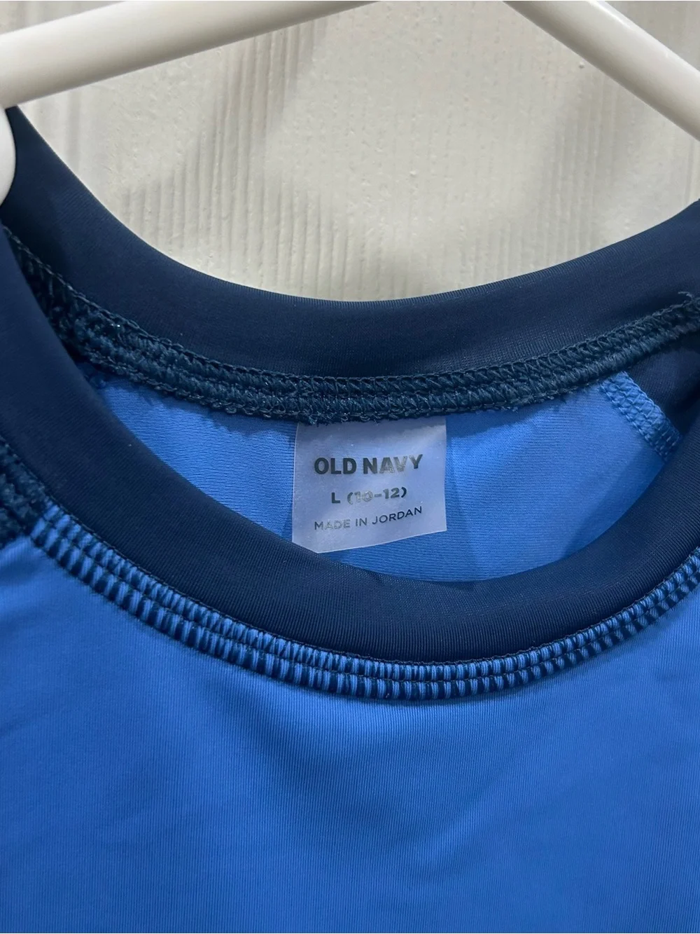 Old Navy Boys Short Sleeve Rash Guard in Light Blue and Navy